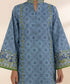Women's Unstitched Lawn Embroidered Blue 3 Piece Suit